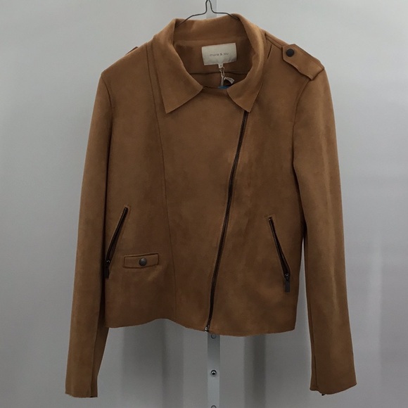 #77 LIVE Monk & Lou, Vegan Suede Whitby Jacket, HT102571-00065 M - Picture 1 of 2